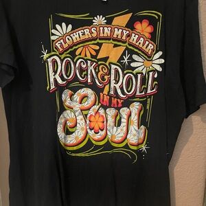 Bella Canvas Black Graphic Tee with Multicolor Print